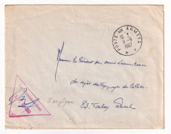 Lettre Poste Aux Armées Franchise Militaire Toulon Naval S.P. 91-383 Pacifique Le Commandant - Militaire Stempels Vanaf 1900 (buiten De Oorlog)