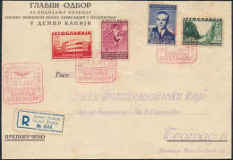 Jugoslawien Flugpost R-Brief MIF 358-361 Eisenbahn Sanatorium SST - Lettres & Documents
