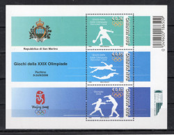 2008 SAN MARINO BF 89 MNH ** Olimpiadi Di Pechino, Olympic Games, Sport - Blocks & Sheetlets