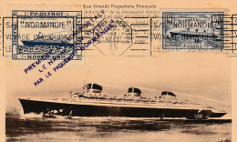 Les Grands Paquebots Français - 1ere Liaison Postale Le Havre - New-York Par Le Paquebot Normandie - 1930-1939