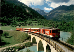 Furka-Oberalp-Bahn Bei Fiesch - Weisswasser-Viadukt Mit Blick Ins Fieschertal (43837) - Eisenbahn - Fiesch