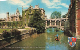 ROYAUME-UNI - Bridge Of Sighs - St John's College - Cambridge - Bateaux - Animé - Carte Postale Ancienne - Cambridge