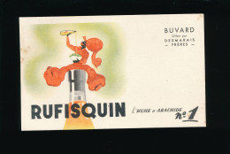 Publicité  BUVARD  RUFISQUIN L'huile D'arachide N° 1 Offert Par Desmarais Frères - Lebensmittel