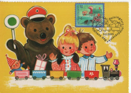 Finland Suomi 2005 Maximum Card, Bear Plane Train Toy Toys - Maximum Cards & Covers