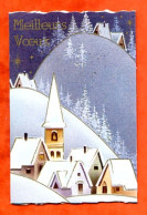 Etiquette Cadeau Meilleurs Voeux Mini Carte Village Sous La Neige 6 - Nouvel An