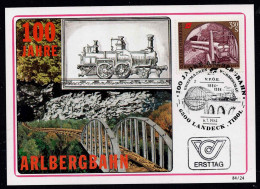 Maxi Karte FDC 100 Jahre Arlbergbahn Gestempelt 6500 Landeck , Tirol Am 6.7.1984 - Other & Unclassified