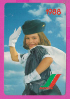 K1870 / Bulgaria 1988 - Balkan Bulgarian Airlines ,Beautiful Stewardess Calendar Calendrier Kalender Bulgarie Bulgarien - Small : 1981-90