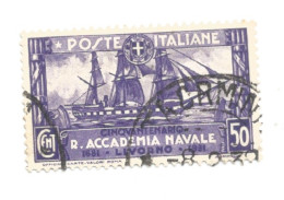 (REGNO D'ITALIA) 1931, REGIA ACCADEMIA NAVALE DI LIVORNO - Serietta Di 2 Francobolli Usati - Usados