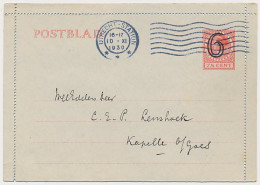 Postblad G. 17 X Utrecht - Kapelle 1930 - Postal Stationery