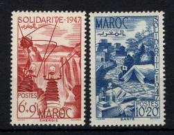 Maroc - YV 266 & 267 N** MNH Luxe Complete , Solidarite 1947 , Cote 7 Euros - Ongebruikt