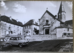 C. P. A. : 87 : PIERRE BUFFIERE : L'Eglise Et La Poste, Voitures 4CV, Aronde - Pierre Buffiere