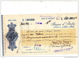 1938 ADDIS ABEBA - BANCA D'ITALIA  ASSEGNO - Chèques & Chèques De Voyage
