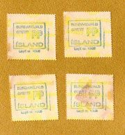 Island - 4 Automatenmarken Stempel Postgebühr Bezahlt - Usados