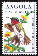 Angola 1996 MNH, Birds, Ruby-throated Hummingbird (Archilochus Colubris) - Kolibries