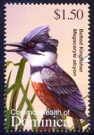 Belted Kingfisher, Birds, Dominica 2002 MNH - Coucous, Touracos