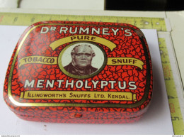 SOLDE C  - DR. RUMNEY'S - PURE TABANCCO SNUFF - MENTHOLYPTUS - Contenitori Di Tabacco (vuoti)