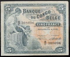 Congo Belge - 5 Francs - 1949 - PICK 13 Ba.1 - TB+ - Unclassified
