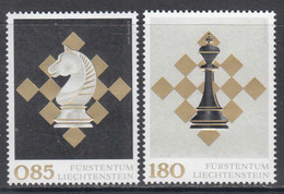2021 Liechtenstein Chess Echecs Embossed GOLD  Complete Set Of 2 MNH @  BELOW FACE VALUE - Unused Stamps