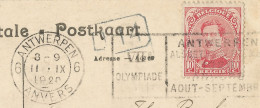 BELGIUM - DUPLEX  "VIIe OLYMPIADE ANTWERPEN ANVERS 6" ON FRANKED PC (VIEW OF ANTWERPEN) TO HOLLAND - 1920 - Estate 1920: Anversa