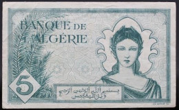 Algérie - 5 Francs - 1942 - PICK 91a - TTB+ - Algeria