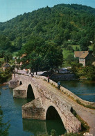 RECTO/VERSO - CPA - MENAT - SAINT REMI DE BLOT - VALLEE DE LA SIOULE - PONT ROMAIN DE MENAT - PECHEURS A LA LIGNE - Maringues