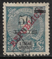 St. Thomas & Prince – 1915 King Carlos Surcharged REPUBLICA Used Stamp - St. Thomas & Prince