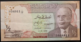 Tunisie - 1/2 Dinar - 1972 - PICK 66a - SUP - Tunisia