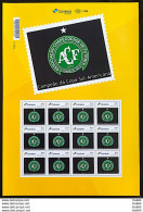PB 57 Brazil Personalized Stamp Chapecoense Football Soccer Gummed 2017 Sheet - Personalized Stamps