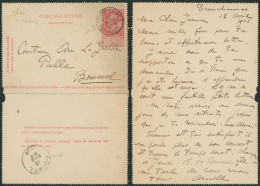 EP Au Type CL 10ctm Rouge Obl Simple Cercle "Tronchiennes" (1905) > Bouwel - Cartes-lettres