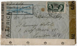 Brazil 1943 Triple Censored Cover São Paulo Natal Africa Lisbon To London Great Britain Isolated Postage Airmail Stamp - Covers & Documents
