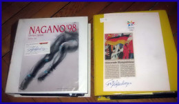 Collection Jeux Olympiques (olympics Games) Nagano 1998 Japan 2 Albums Lettre Cover Briefe Signé Signed Autograph - Authographs