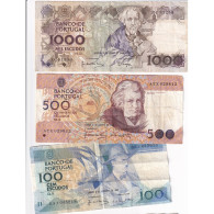 Billet Portugal 1000, 500+ 100 Escudos 1989- Lartdesgents.fr - Portogallo