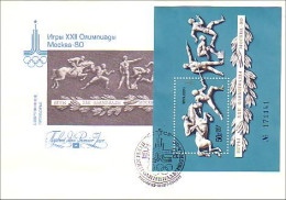 Escrime Hippisme Fencing Horse Riding Feuillet 1980 S/S FDC Cover Leger Pli Papier Paper Fold In Cover ( A90 737b) - Scherma