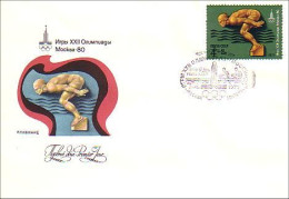 Russie Swimming Natation 1980 FDC Cover ( A90 360a) - Estate 1980: Mosca