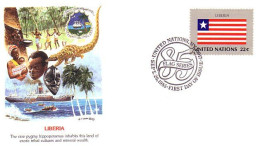 Liberia Flag Drapeau Hevea Caoutchouc Pangolin FDC Cover ( A90 192) - Buste