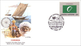 Comores Flag Drapeau Voilier Sailing Ship Schiffe Oie Goose Geese FDC Cover ( A90 150) - Buste