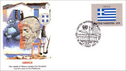 Greece Flag Drapeau History FDC Cover ( A90 169) - Buste