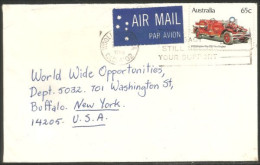 Australia Ahrens-Fox Fire Engine 1983 Cover From Woolloongabba QLD To Buffalo N.Y. USA ( A92 37) - Postmark Collection