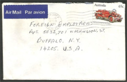Australia Ahrens-Fox Fire Engine 1983 Cover From Cardiff NSW To Buffalo N.Y. USA ( A91 969) - Covers & Documents