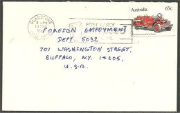 Australia Ahrens-Fox Fire Engine 1983 Cover From Gladstone QLD To Buffalo N.Y. USA ( A91 979) - Lettres & Documents