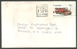 Australia Ahrens-Fox Fire Engine 1983 Cover From Brisbane QLD To Buffalo N.Y. USA ( A91 959) - Covers & Documents