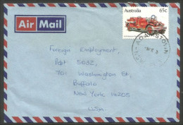 Australia Ahrens-Fox Fire Engine 1983 Cover From Adamstown NSW To Buffalo N.Y. USA ( A91 946) - Lettres & Documents