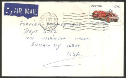 Australia Ahrens-Fox Fire Engine 1983 Cover From Mooloolaba QLD To Buffalo N.Y. USA ( A91 944) - Lettres & Documents
