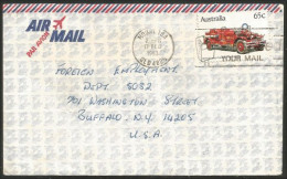 Australia Ahrens-Fox Fire Engine 1983 Cover From Mount Isa QLD To Buffalo N.Y. USA ( A91 942) - Storia Postale