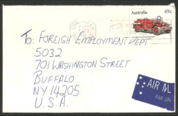 Australia Ahrens-Fox Fire Engine 1983 Cover From Gunnedah NSW To Buffalo N.Y. USA ( A91 938) - Storia Postale