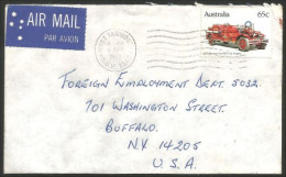 Australia Ahrens-Fox Fire Engine 1983 Cover From West Tamworth NSW To Buffalo N.Y. USA ( A91 934) - Lettres & Documents