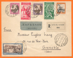 VATICAN Lettre Recomandée 1935 Pour Grenoble - Covers & Documents