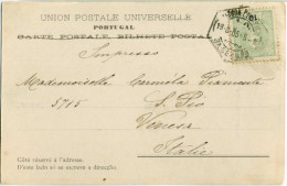 PORTUGAL 10 Reis Lisboa-Venezia 1905 Postcard Bussaco Fonte Fria - Storia Postale