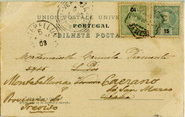 PORTUGAL 10 +15 Reis Lisboa-Venezia-Montebelluna-Caerano 1903 Postcard Mosteiro Da Batalha - Storia Postale