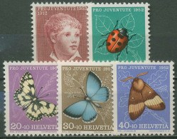 Schweiz 1952 Pro Juventute Knabenbildnis Insekten 575/79 Postfrisch - Nuevos